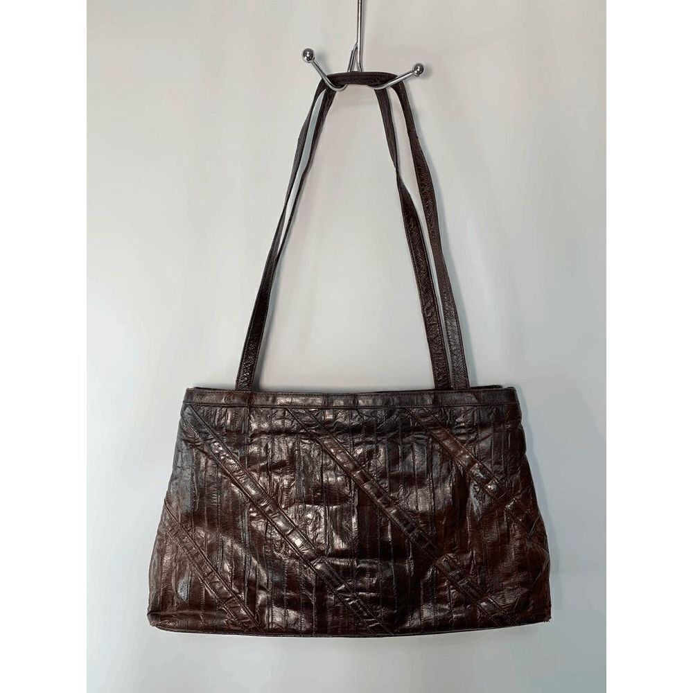 Vintage Eel Skin Hong Kong Shoulder Purse 8x12"